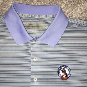 Blue Stripe Polyester quick dry Pinehurst Putter Boy No 2 Golf Polo Shirt XL